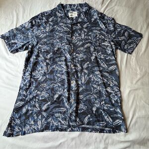 KAHUNA BAY By Visitor Short Sleeve Shirt Men's XXL Blue Tropical Design